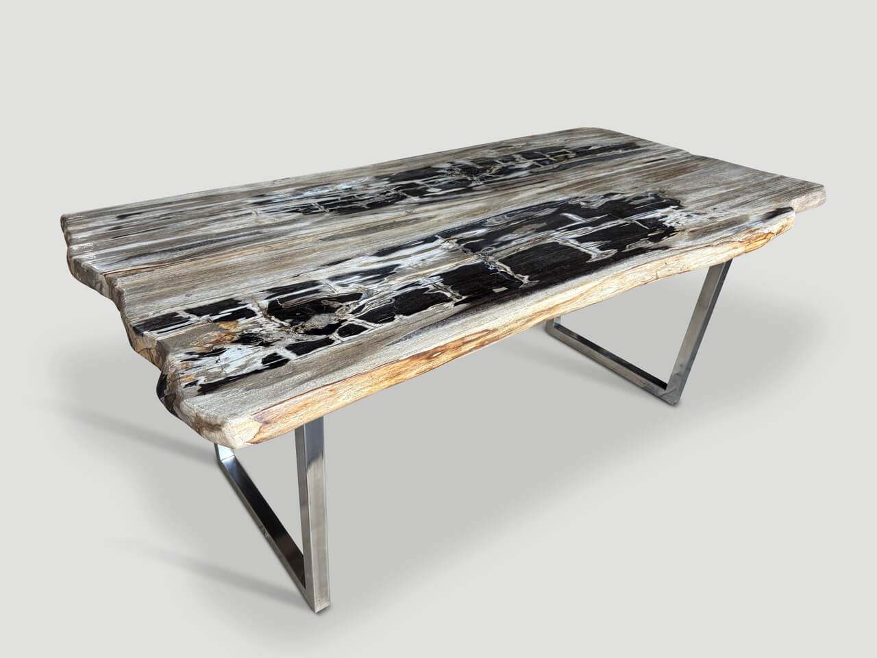 high quality petrified wood dining table