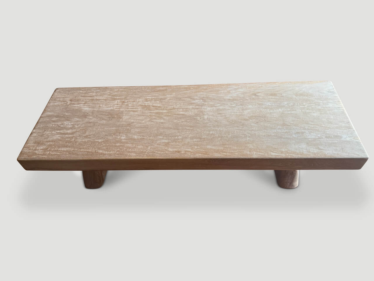 mid century couture single teak wood slab coffee table
