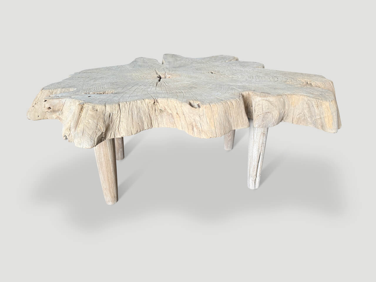 AMORPHOUS MID CENTURY STYLE BLEACHED COFFEE TABLE