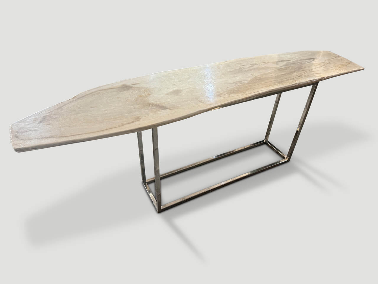 high quality petrified wood console table