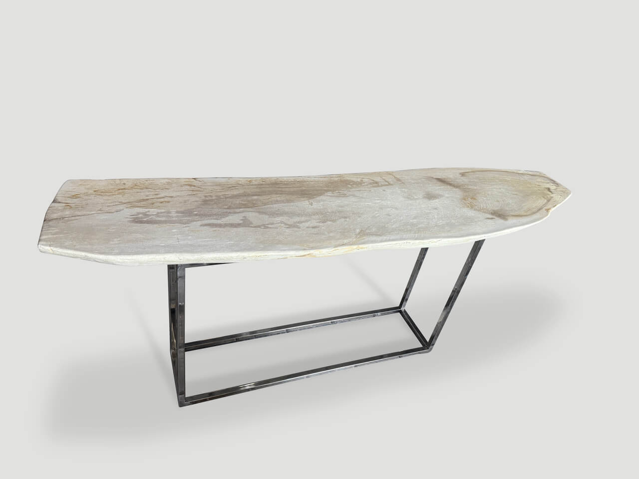 high quality petrified wood console table