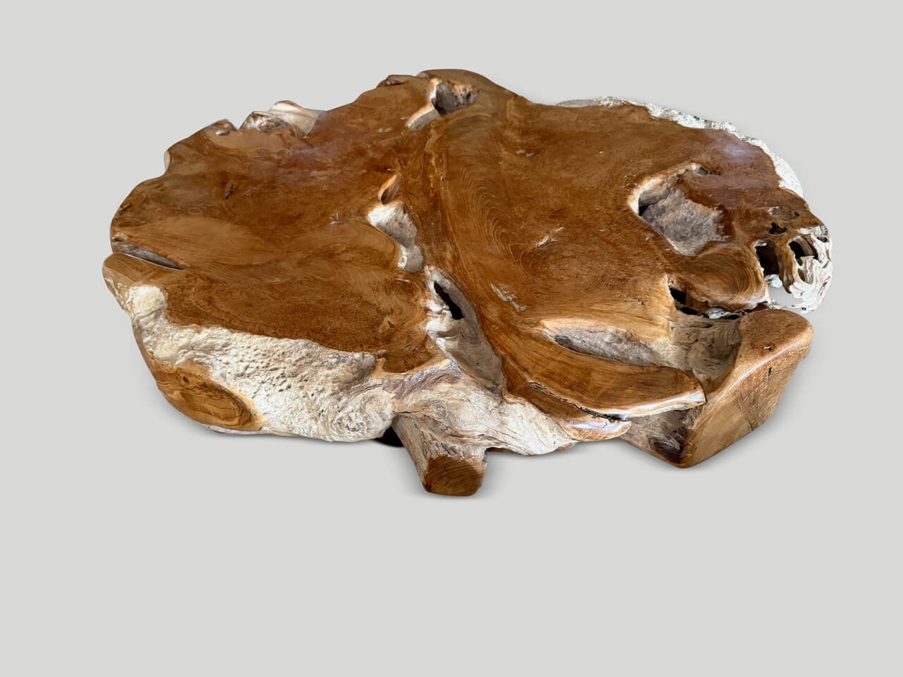 SCULPTURAL CENTURY OLD TEAK WOOD COFFEE TABLE