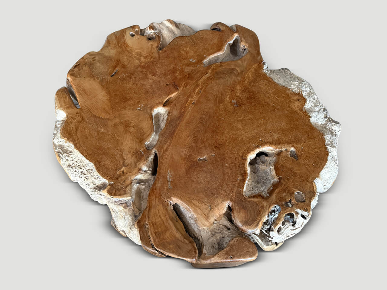 SCULPTURAL CENTURY OLD TEAK WOOD COFFEE TABLE