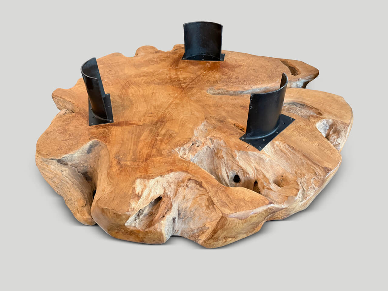 SCULPTURAL CENTURY OLD TEAK WOOD COFFEE TABLE