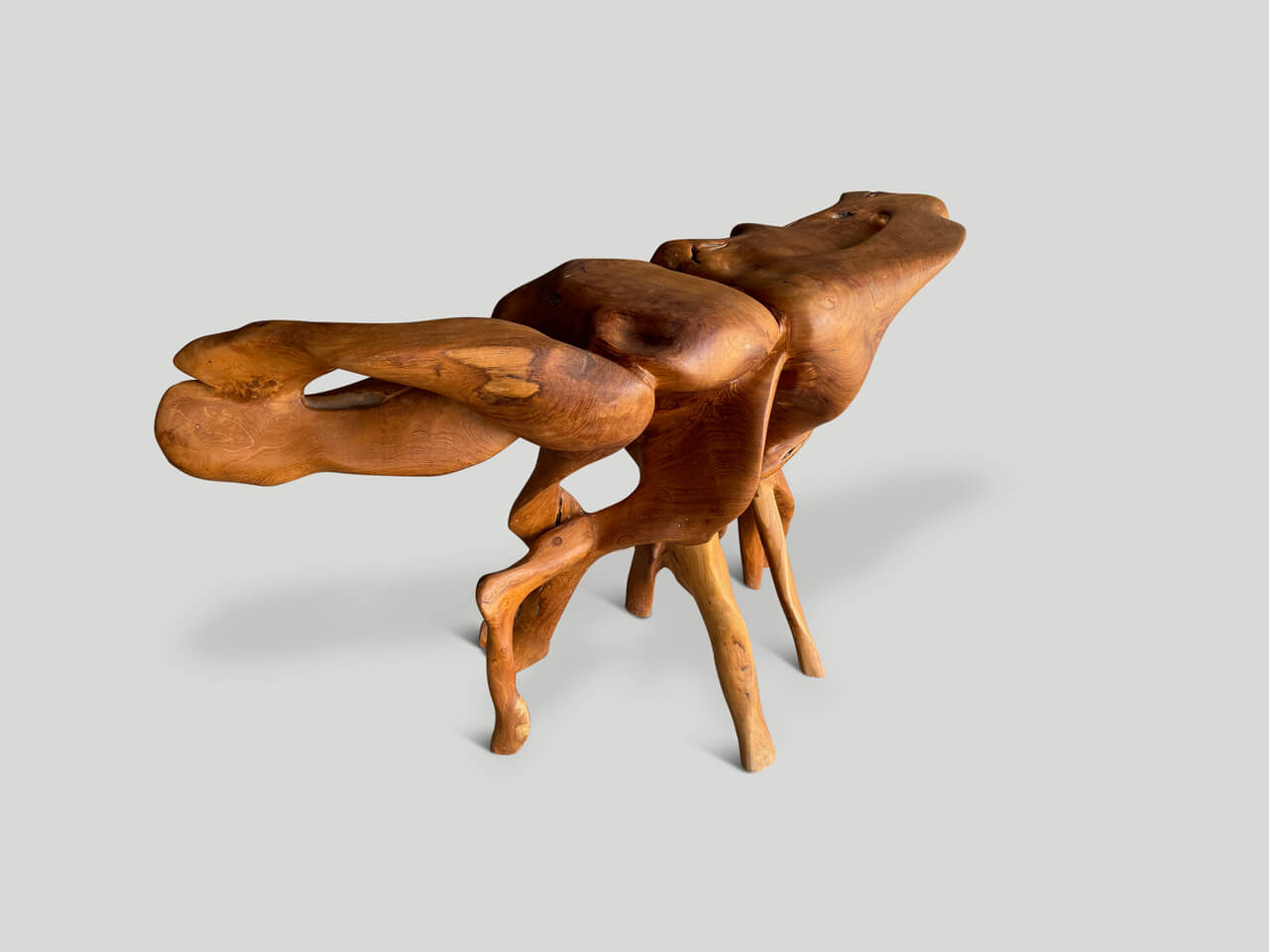 ORGANIC SCULPTURAL TEAK CONSOLE TABLE