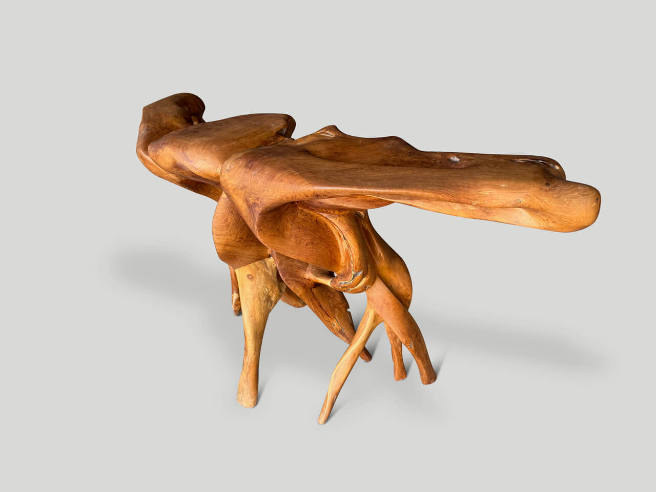 ORGANIC SCULPTURAL TEAK CONSOLE TABLE