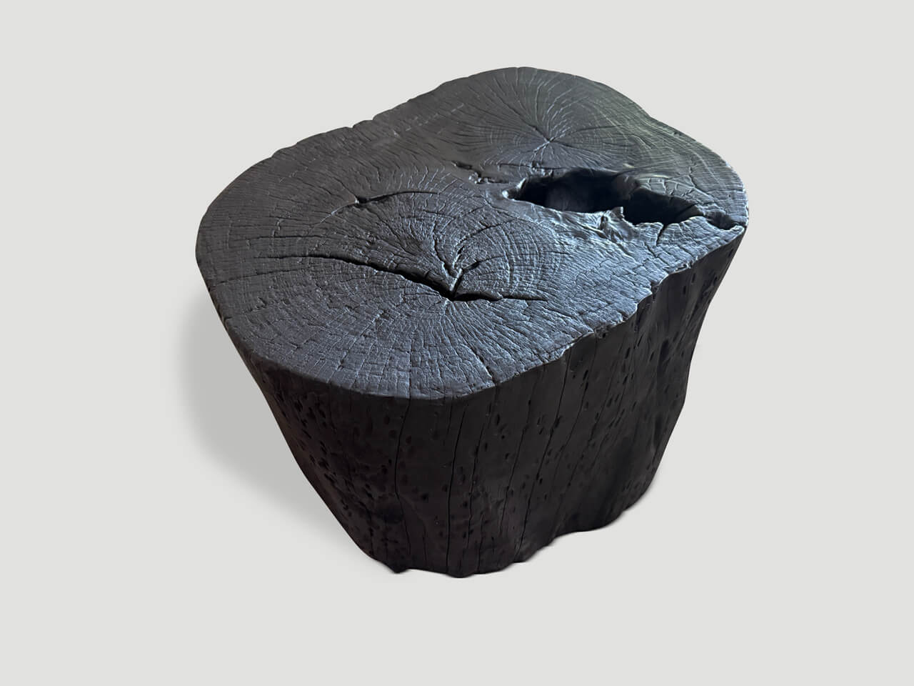 CHARRED COFFEE TABLE OR SIDE TABLE