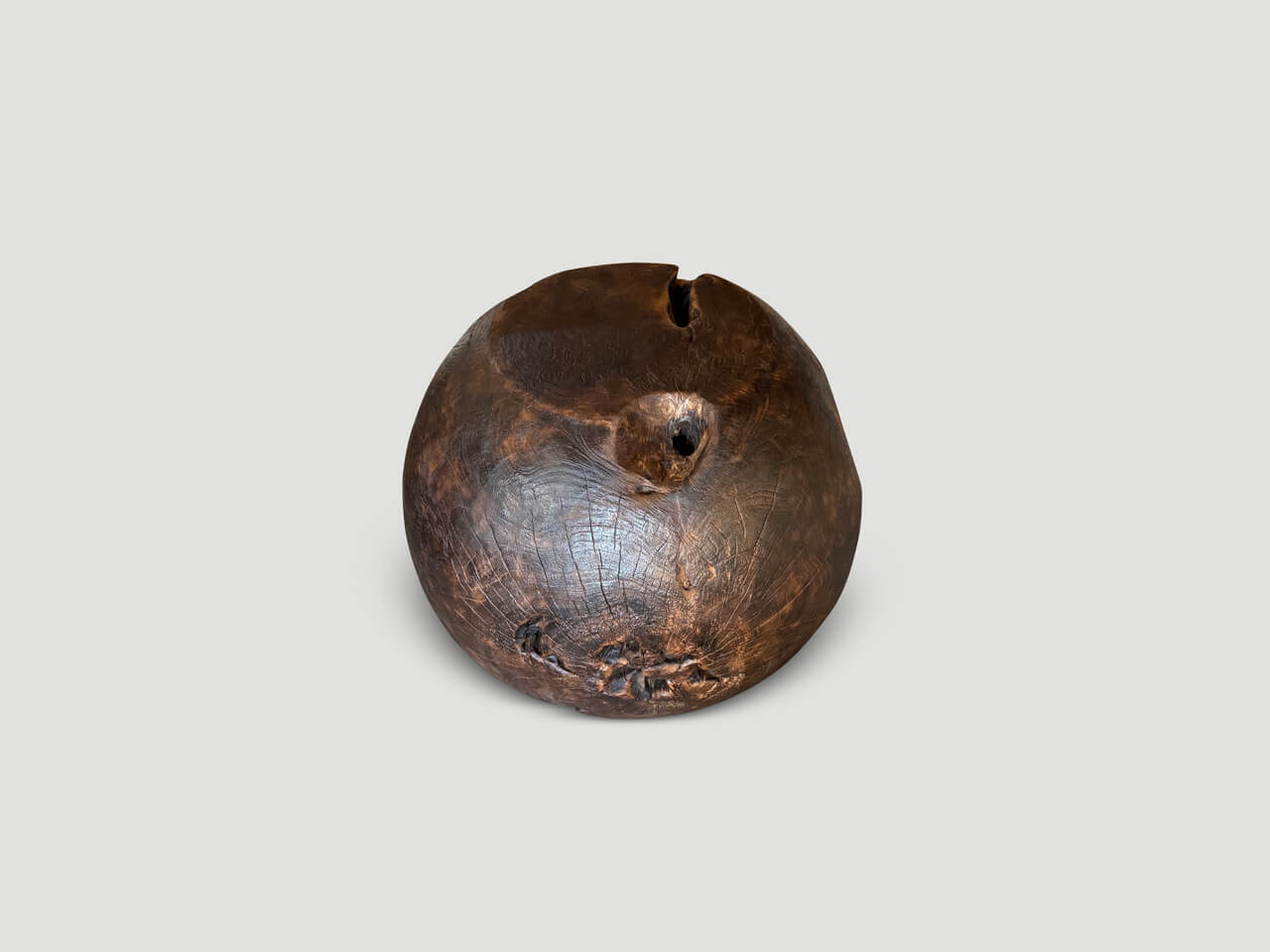 ORGANIC CHARRED DRUM SIDE TABLE