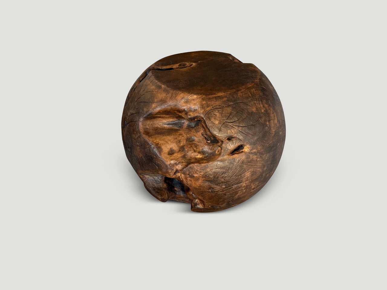 ORGANIC CHARRED DRUM SIDE TABLE