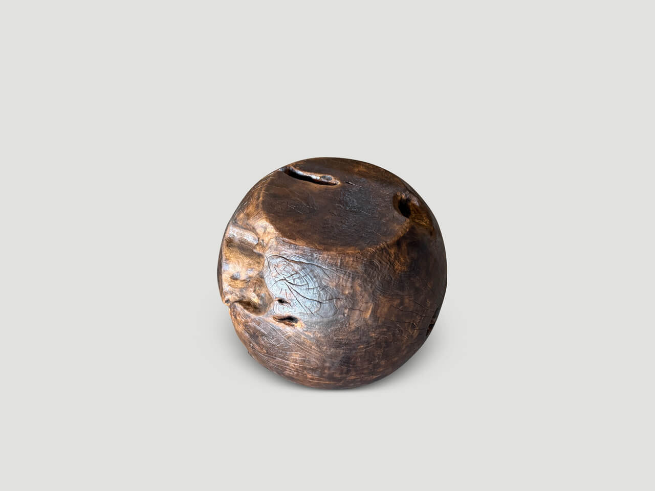 ORGANIC CHARRED DRUM SIDE TABLE