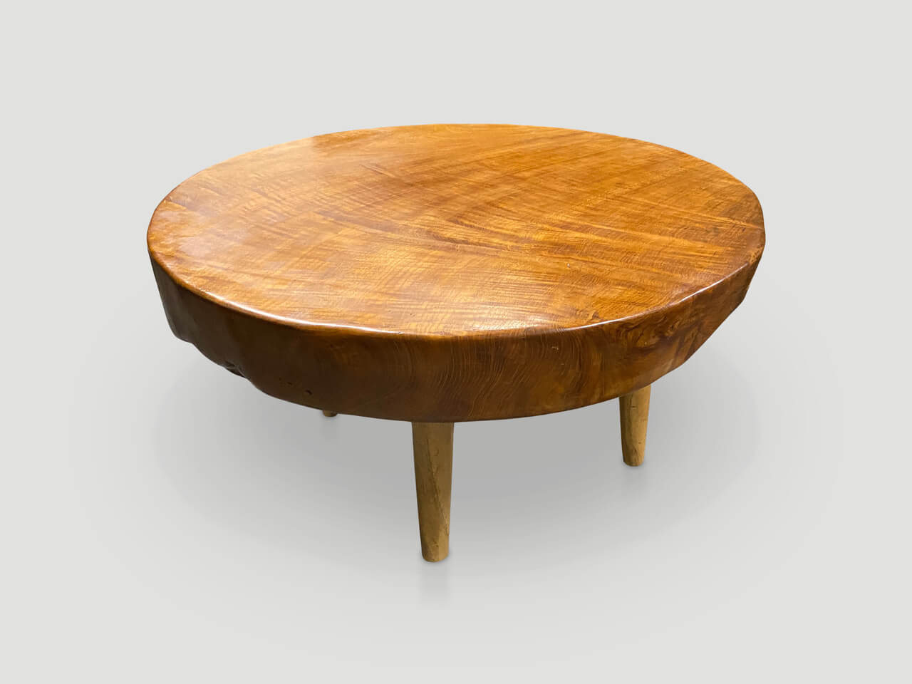 reclaimed teak wood single slab coffee table
