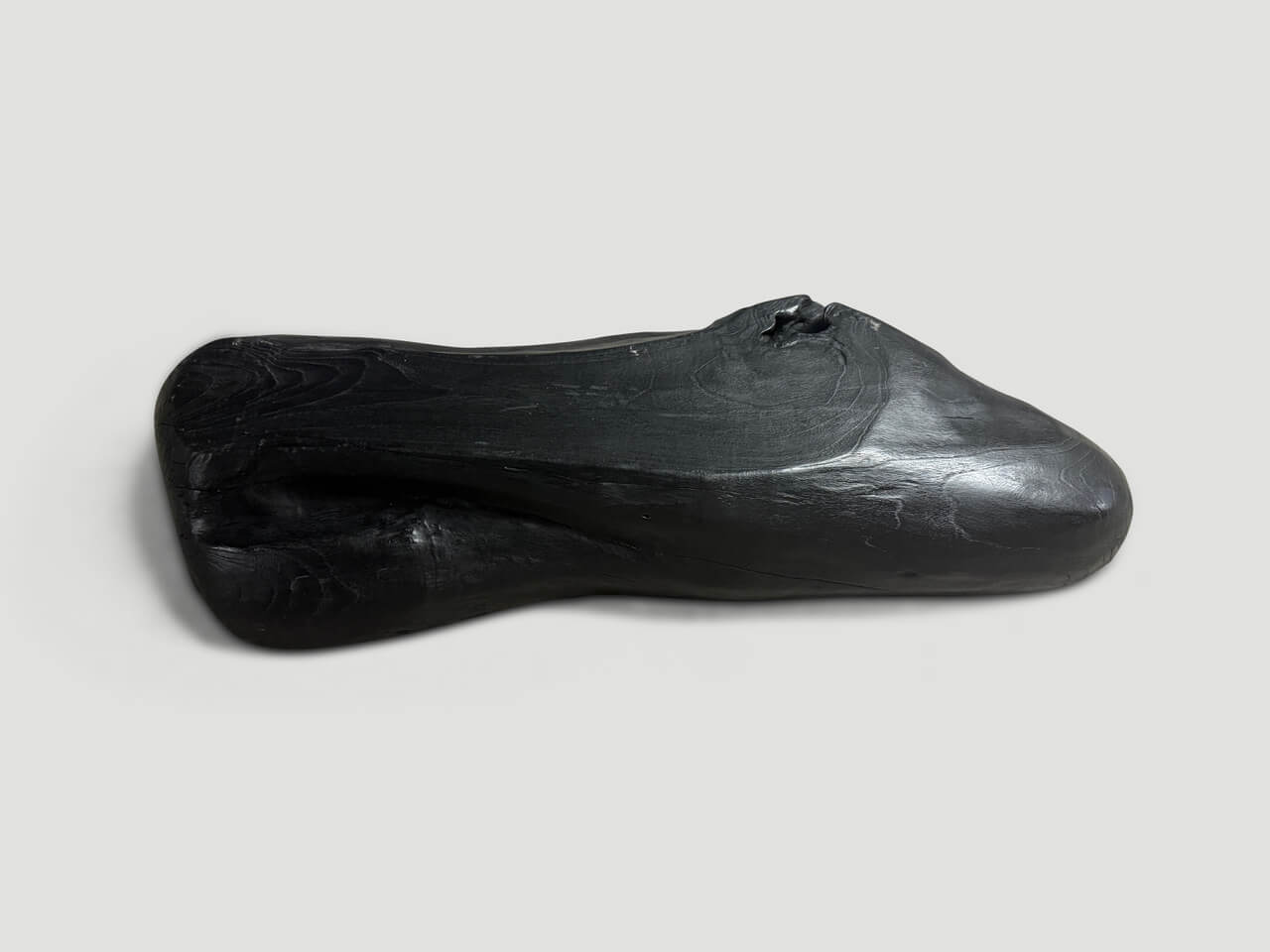 SCULPTURAL CHARRED TEAK VESSEL