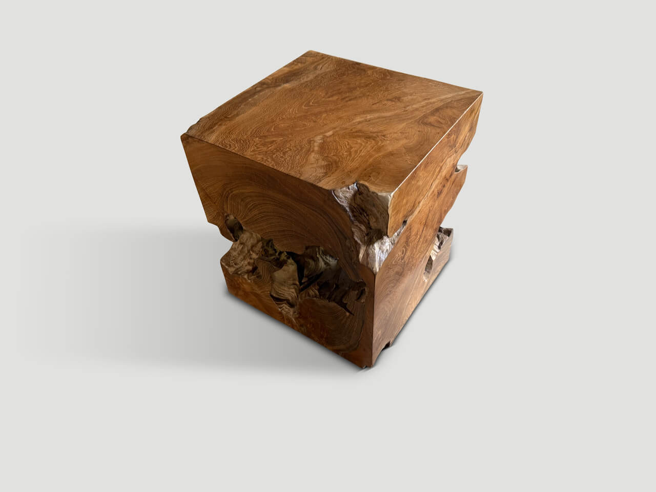 SCULPTURAL TEAK SIDE TABLE