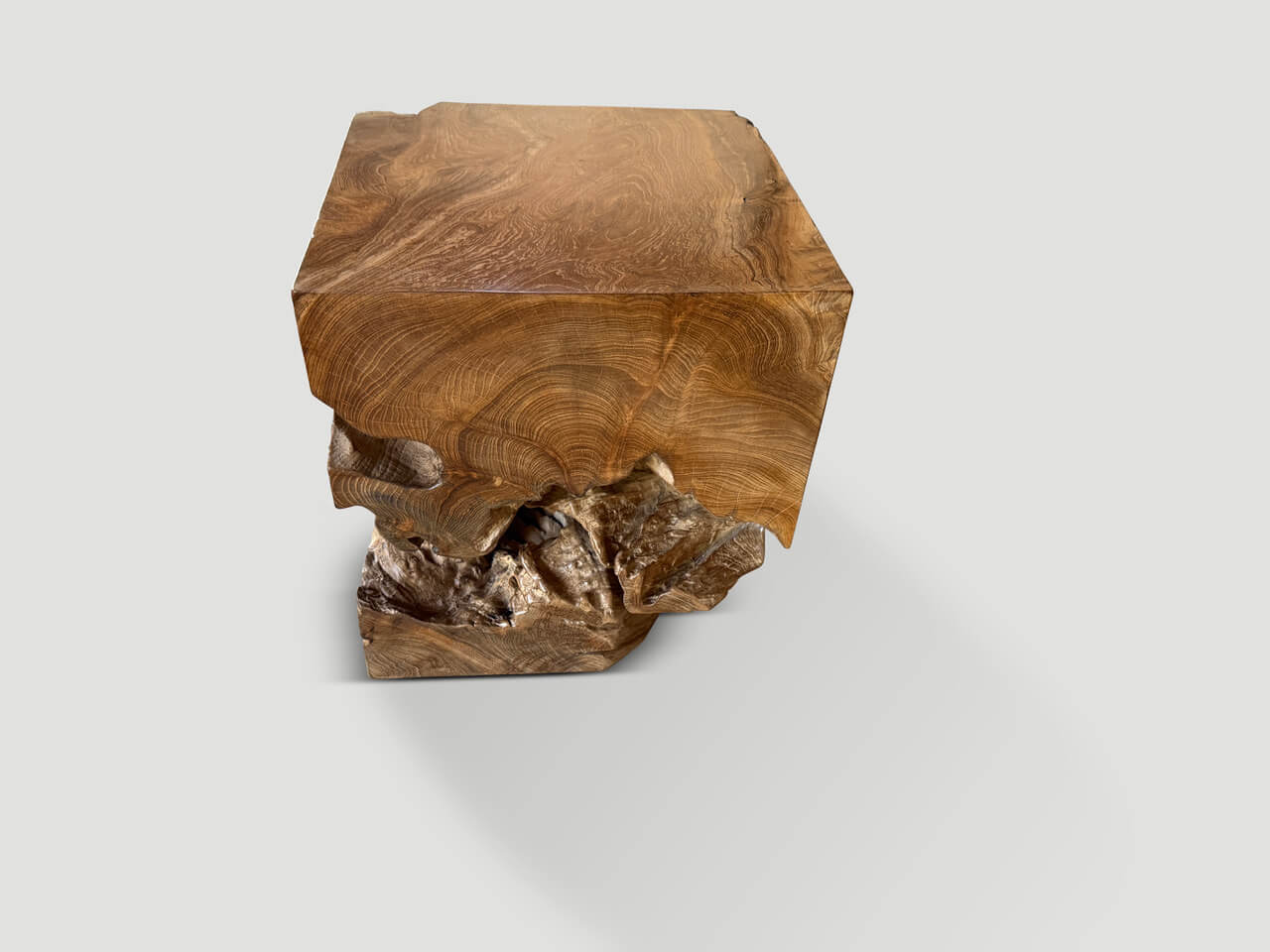 SCULPTURAL TEAK SIDE TABLE