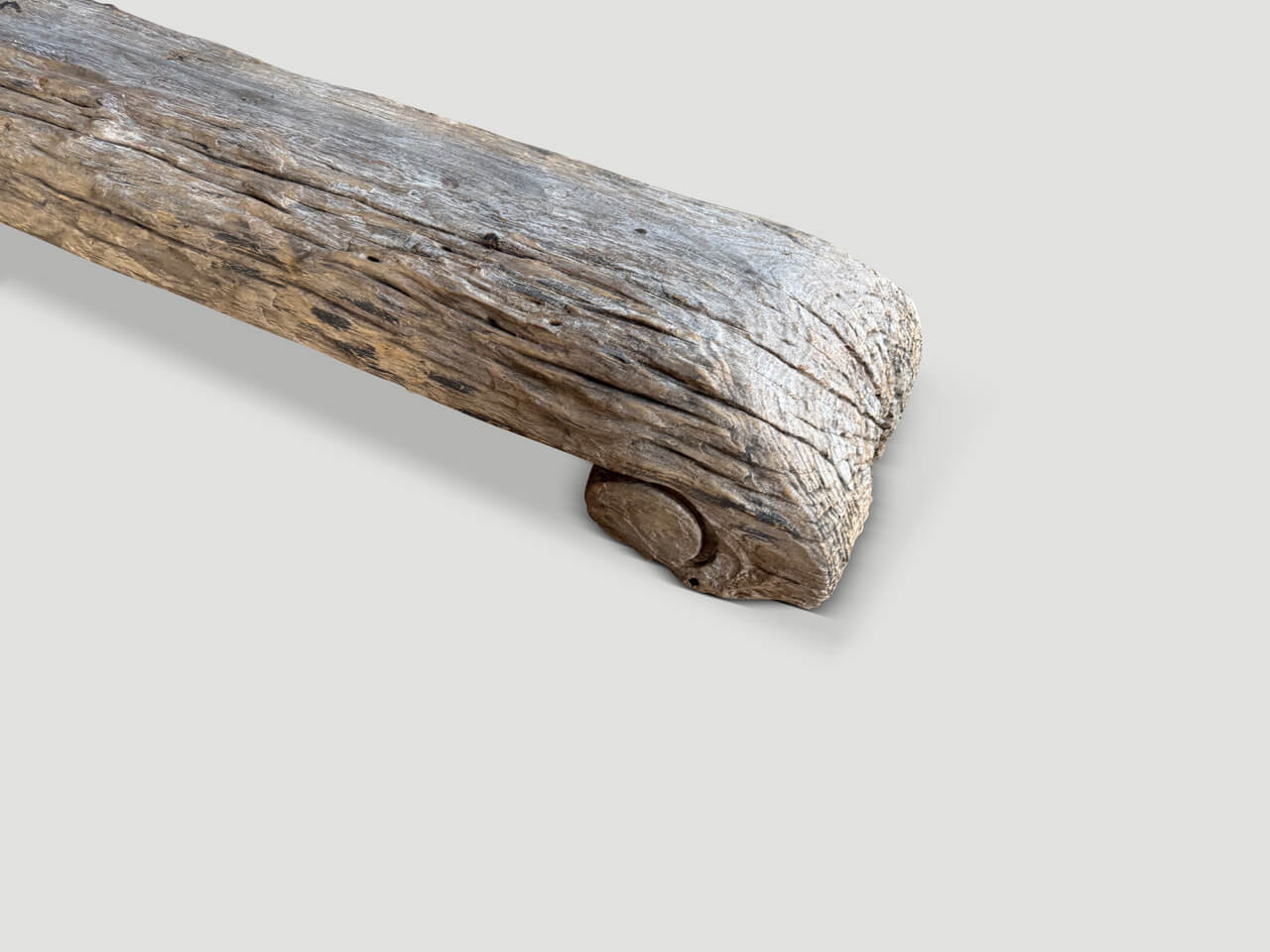 SCULPTURAL LONG TEAK BENCH