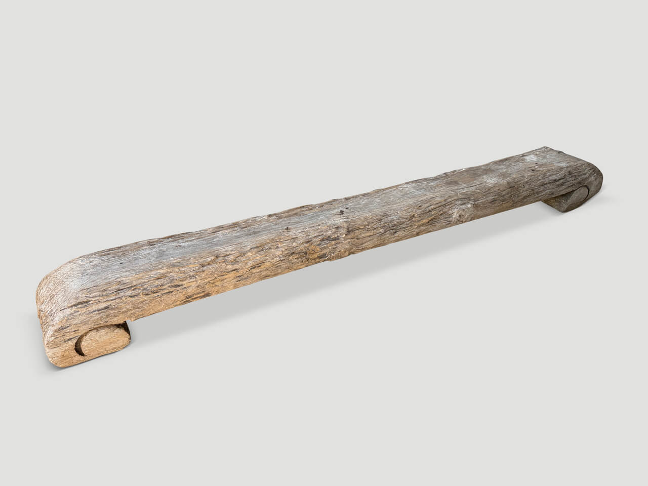 SCULPTURAL LONG TEAK BENCH