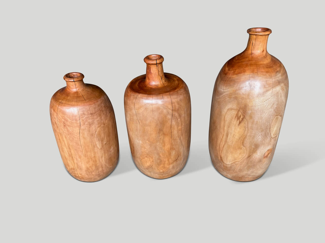 IMPRESSIVE SET OF THREE SCULPTURAL CONTAINERS