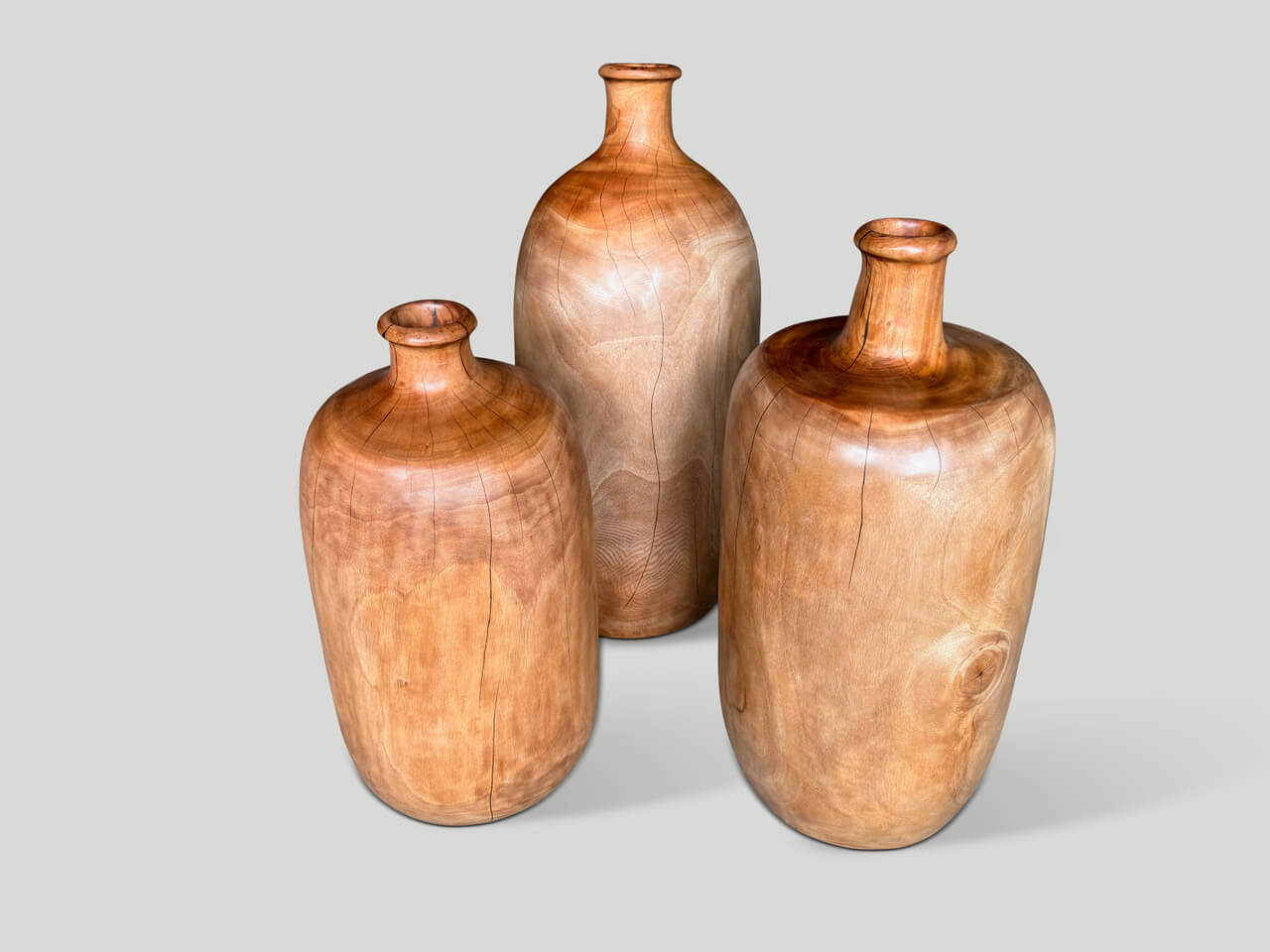 IMPRESSIVE SET OF THREE SCULPTURAL CONTAINERS
