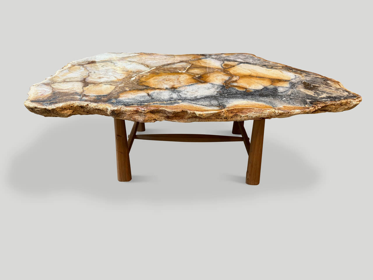 BEAUTIFUL RARE PETRIFIED WOOD COFFEE TABLE