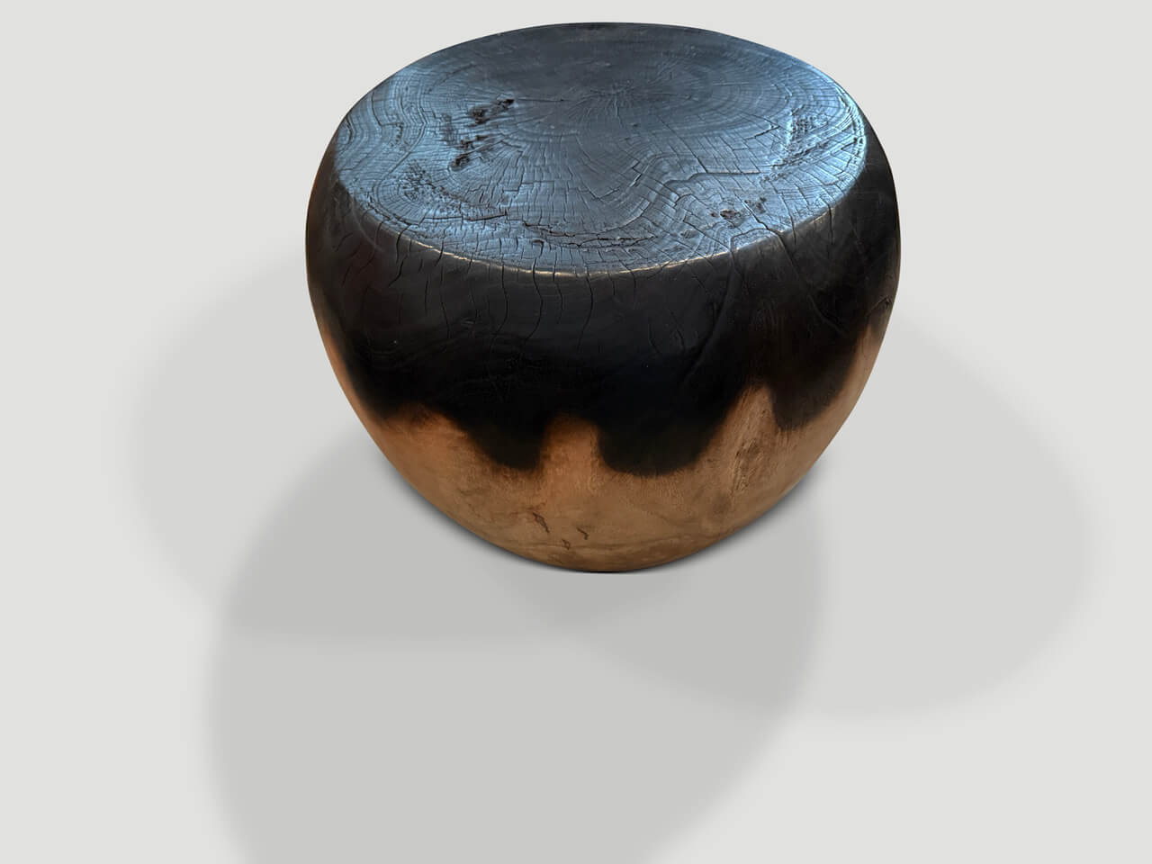 DRUM SHAPE TWO TONE SIDE TABLE