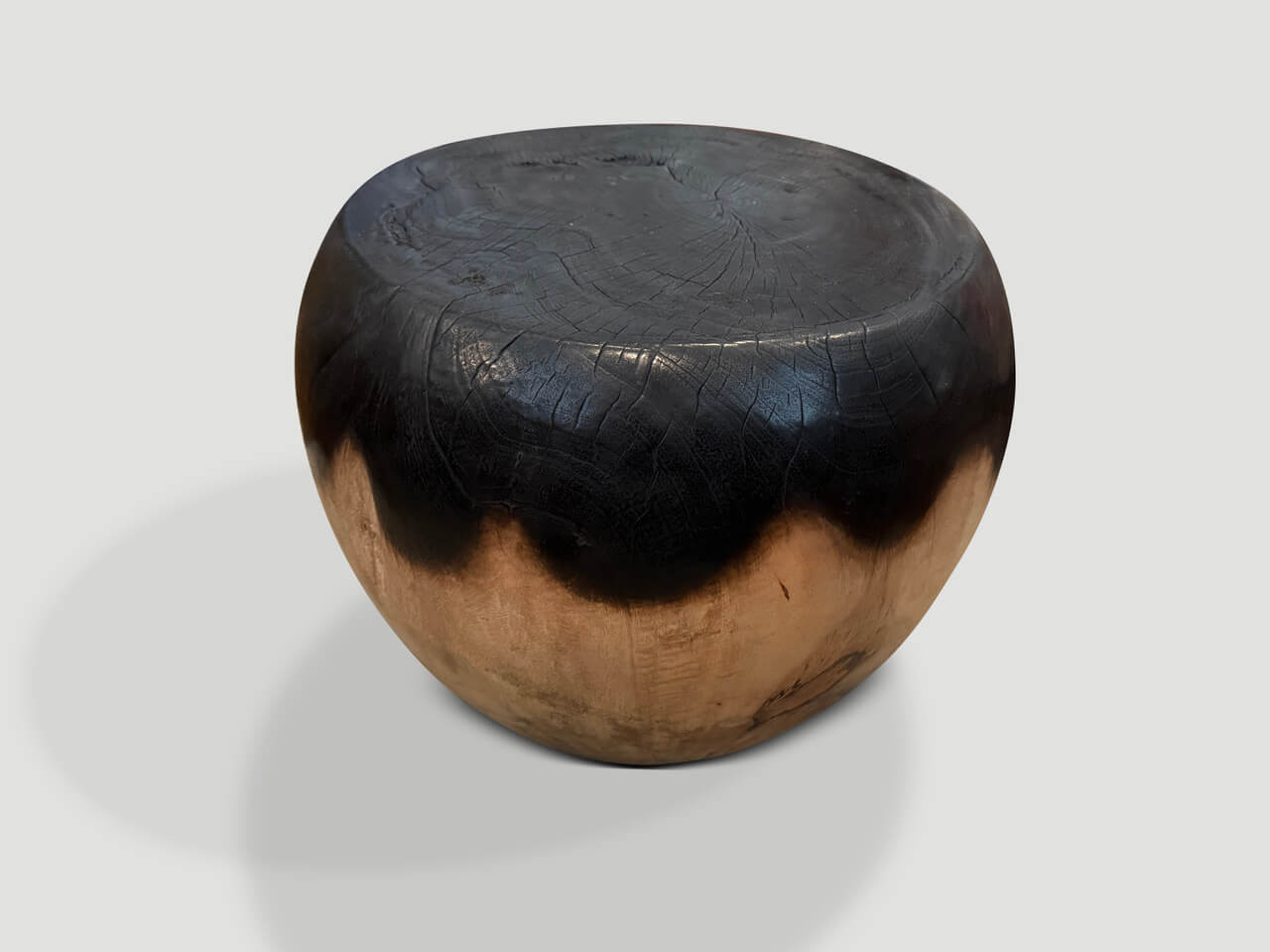 DRUM SHAPE TWO TONE SIDE TABLE