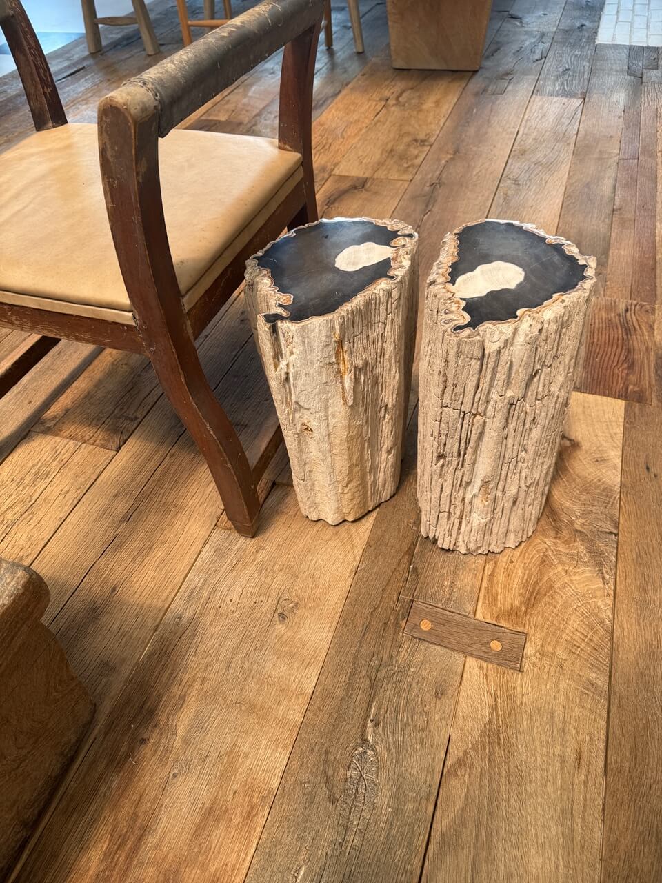 high quality petrified wood side table