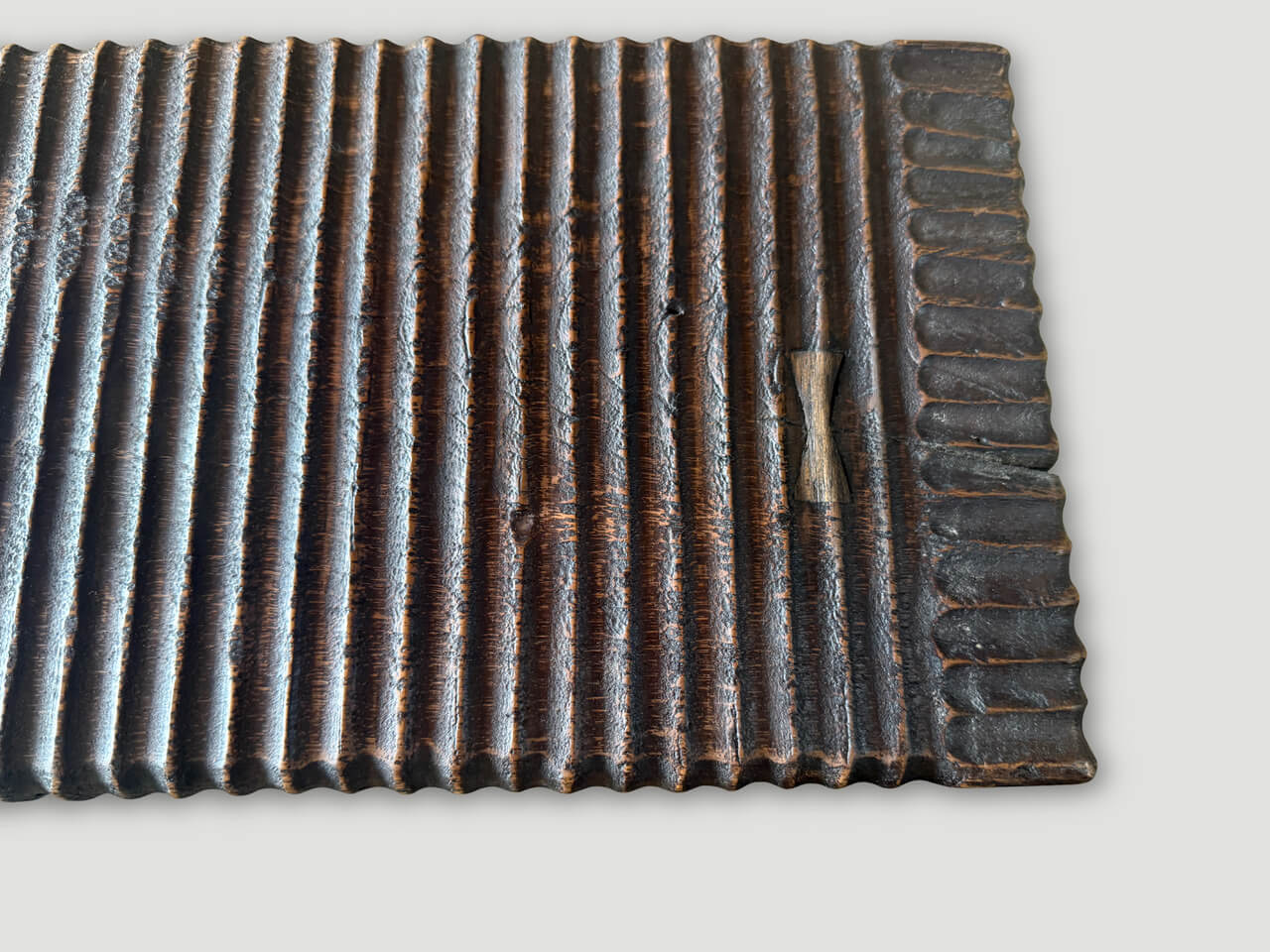 hand carved teak wood bench