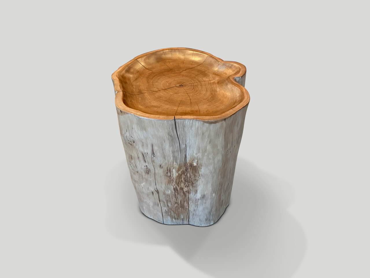 reclaimed teak wood side table