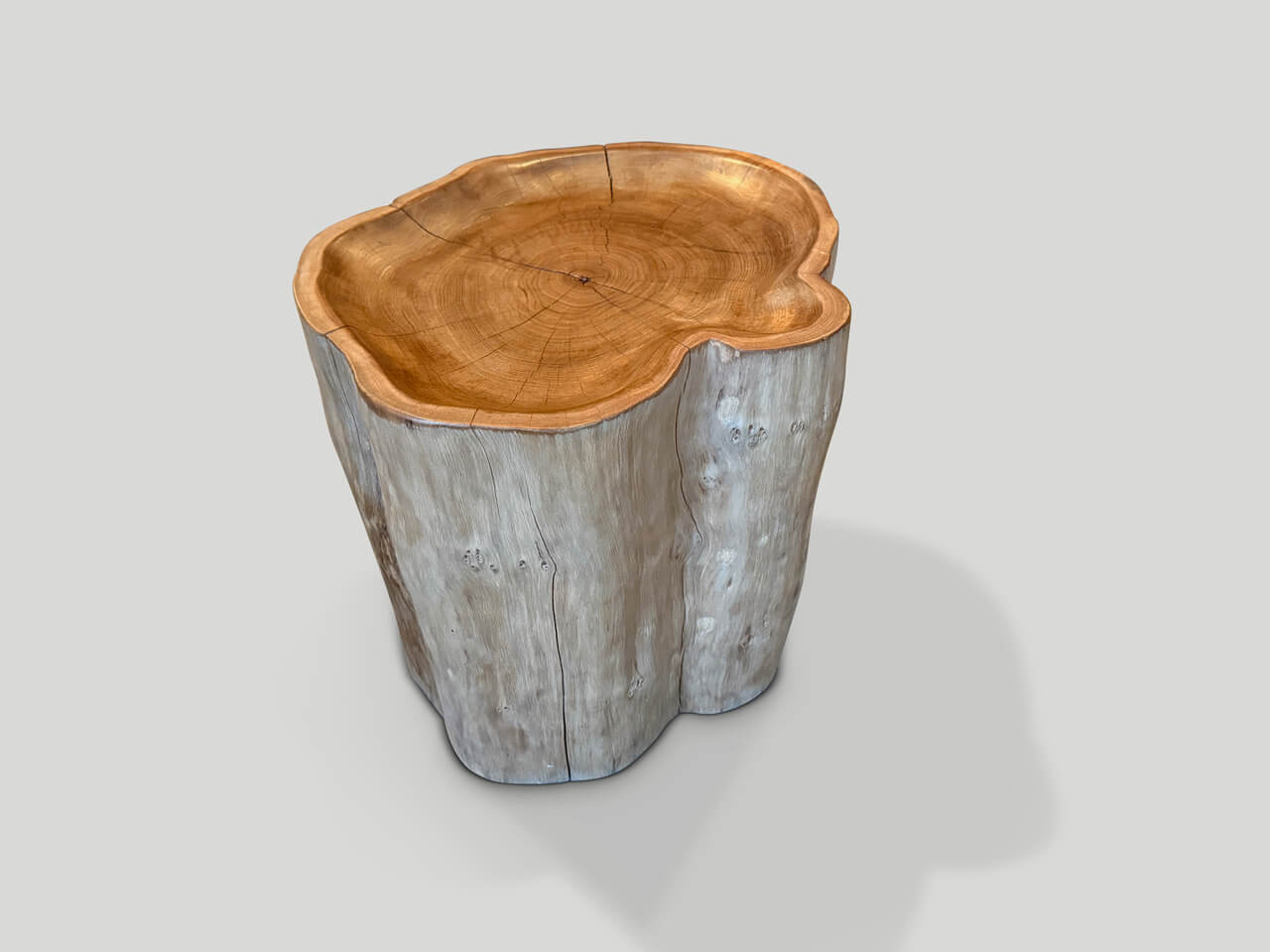 reclaimed teak wood side table