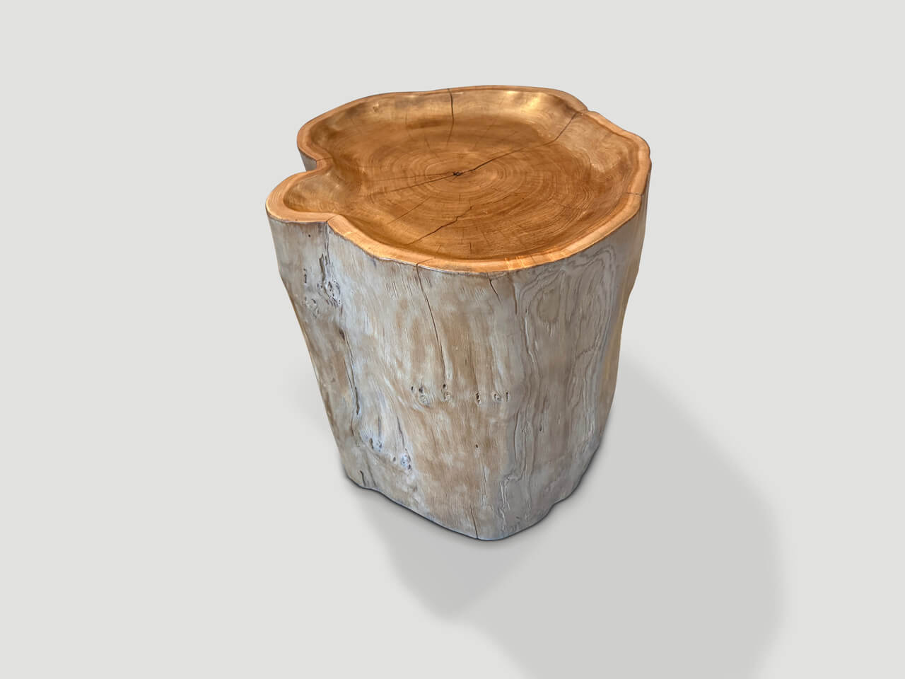 reclaimed teak wood side table