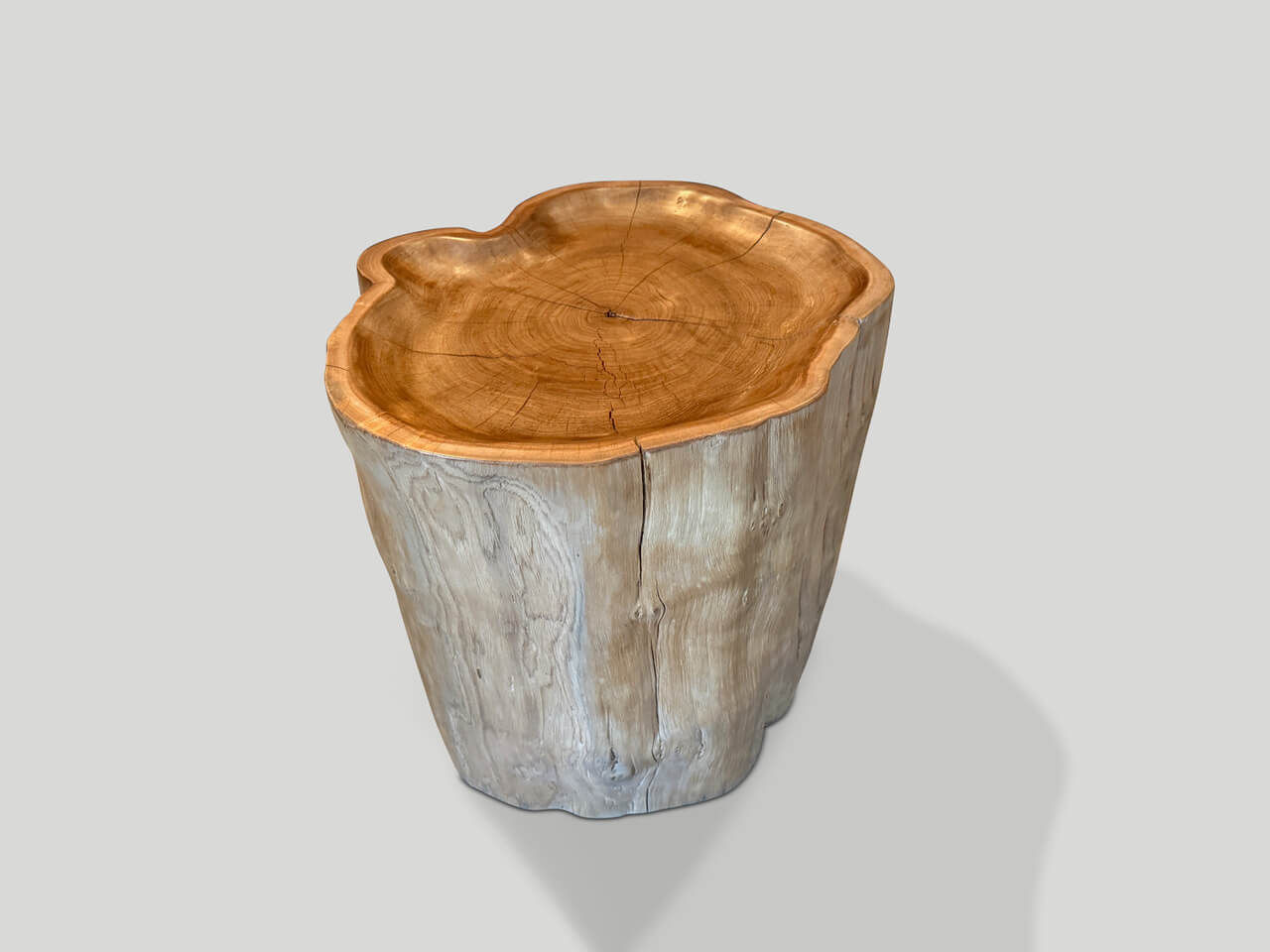 reclaimed teak wood side table