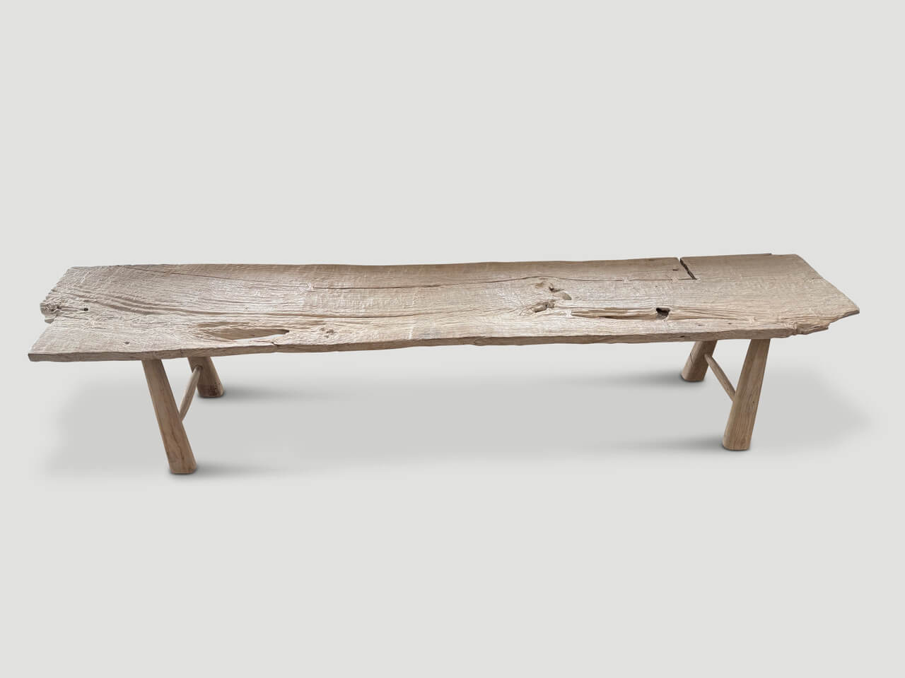ancient teak wood bench