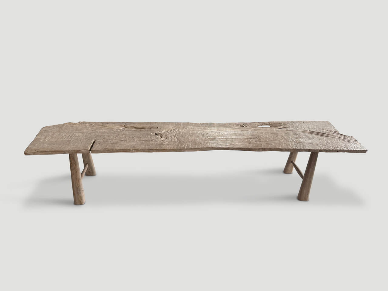 ancient teak wood bench