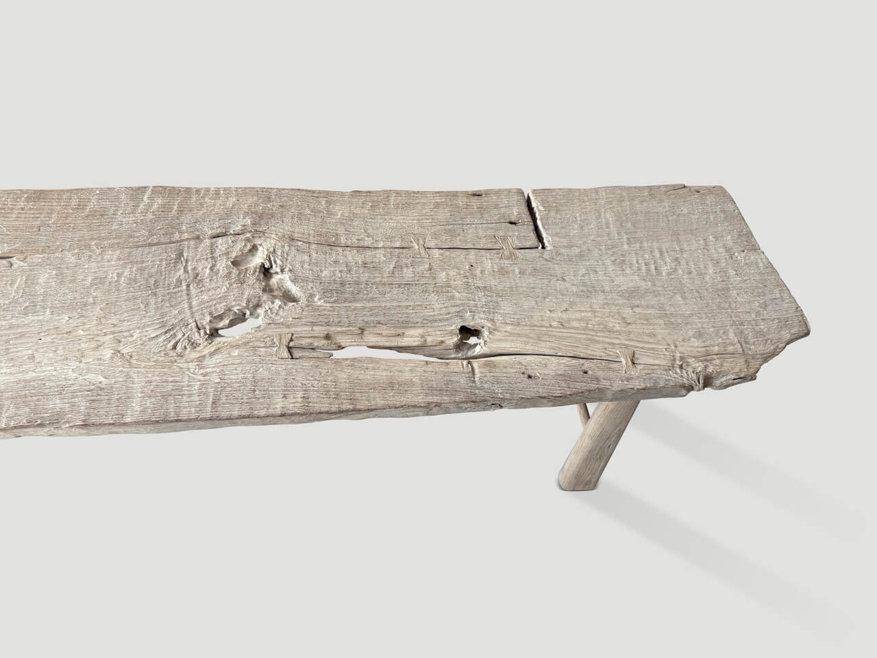 ancient teak wood bench