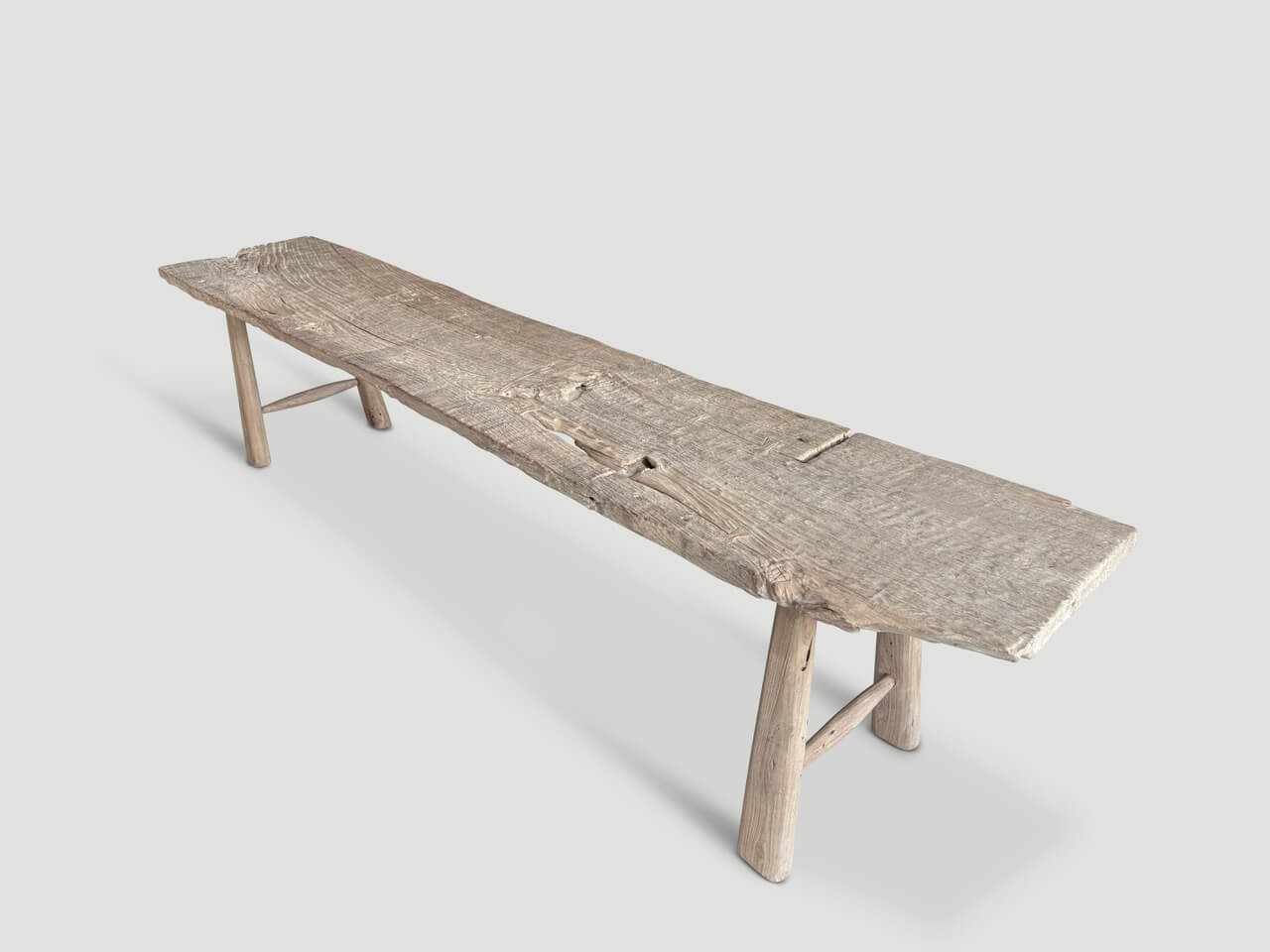 ancient teak wood bench