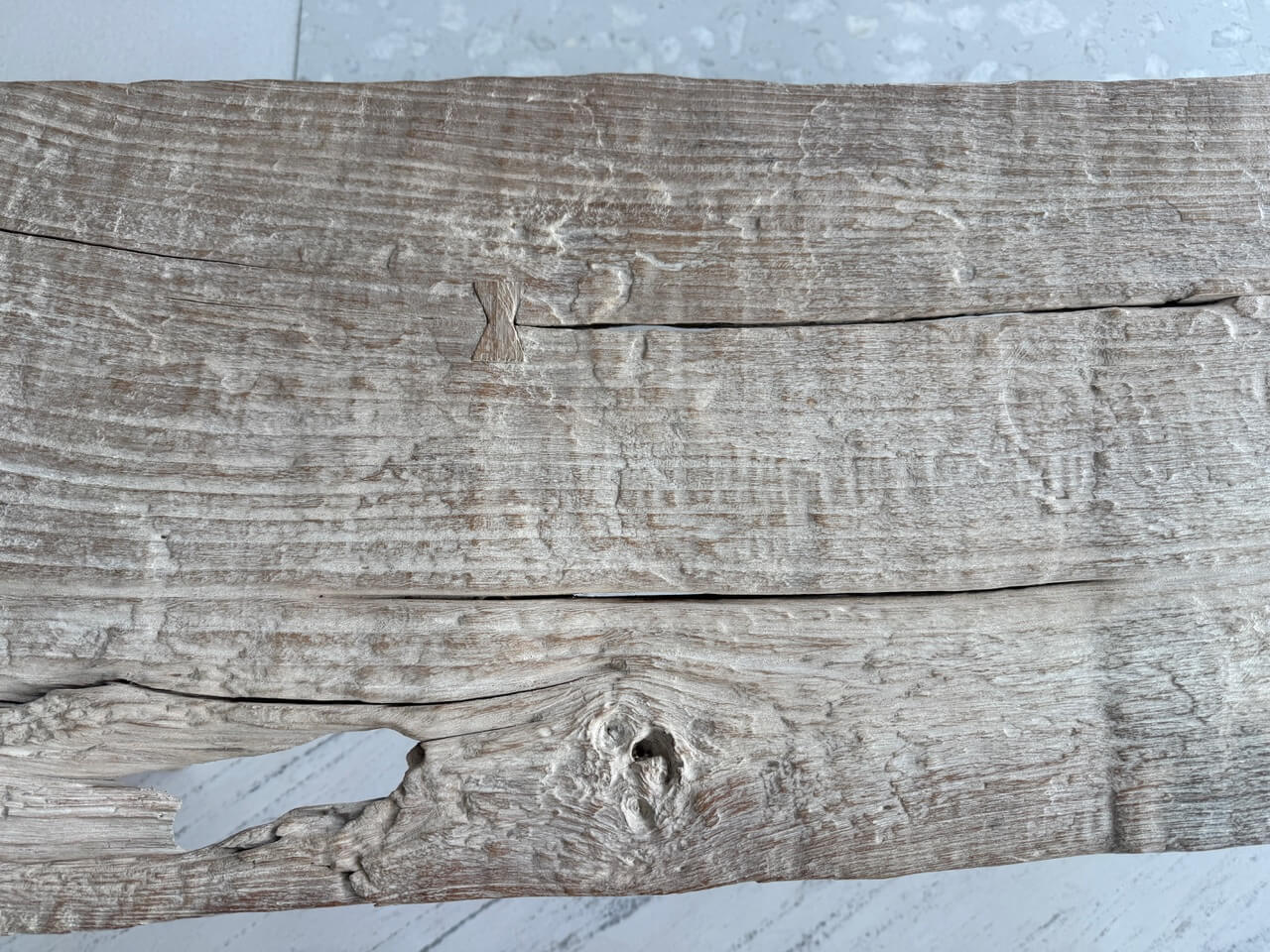 ancient teak wood bench