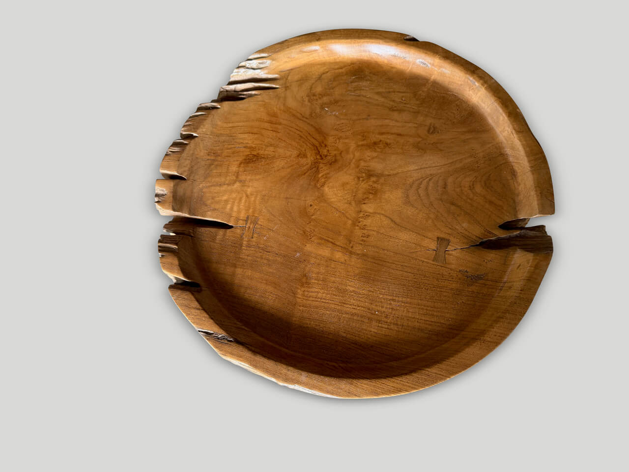 teak wood tray style side table