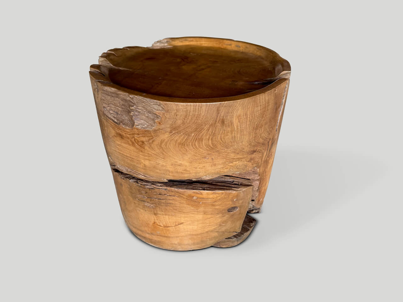 teak wood tray style side table