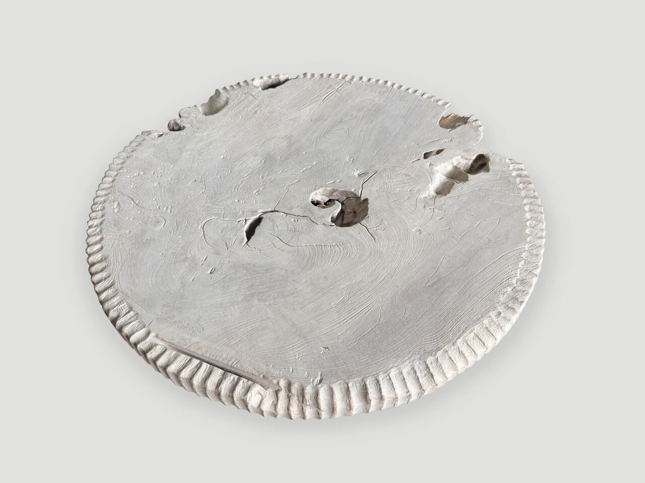 MODERN ORGANIC BLEACHED ENTRY TABLE OR SMALL DINING TABLE