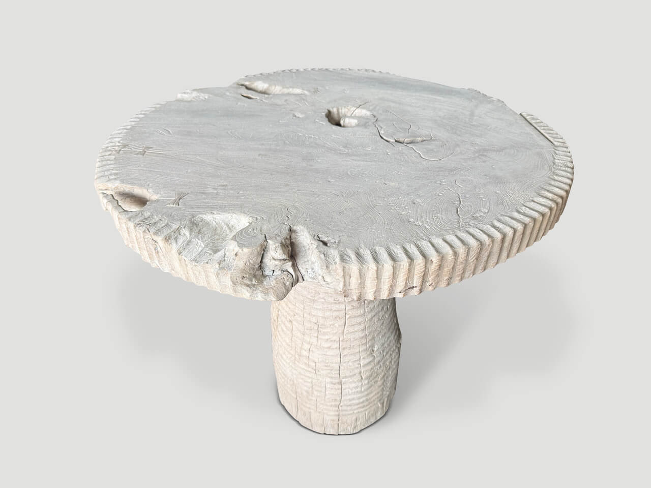 MODERN ORGANIC BLEACHED ENTRY TABLE OR SMALL DINING TABLE