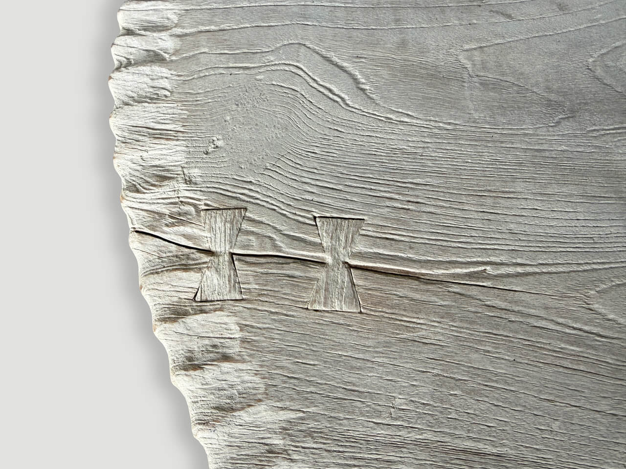 MODERN ORGANIC BLEACHED ENTRY TABLE OR SMALL DINING TABLE