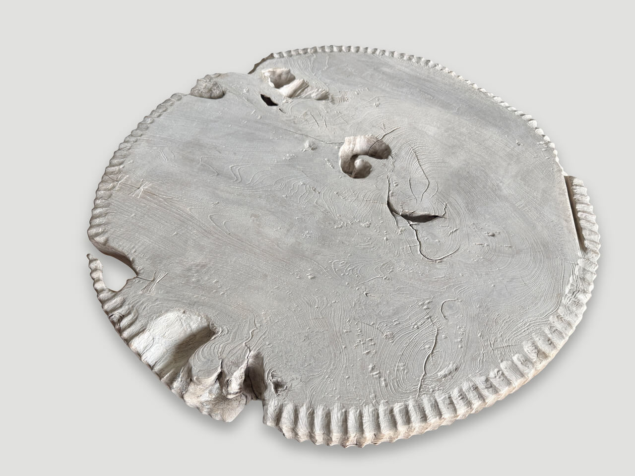 MODERN ORGANIC BLEACHED ENTRY TABLE OR SMALL DINING TABLE