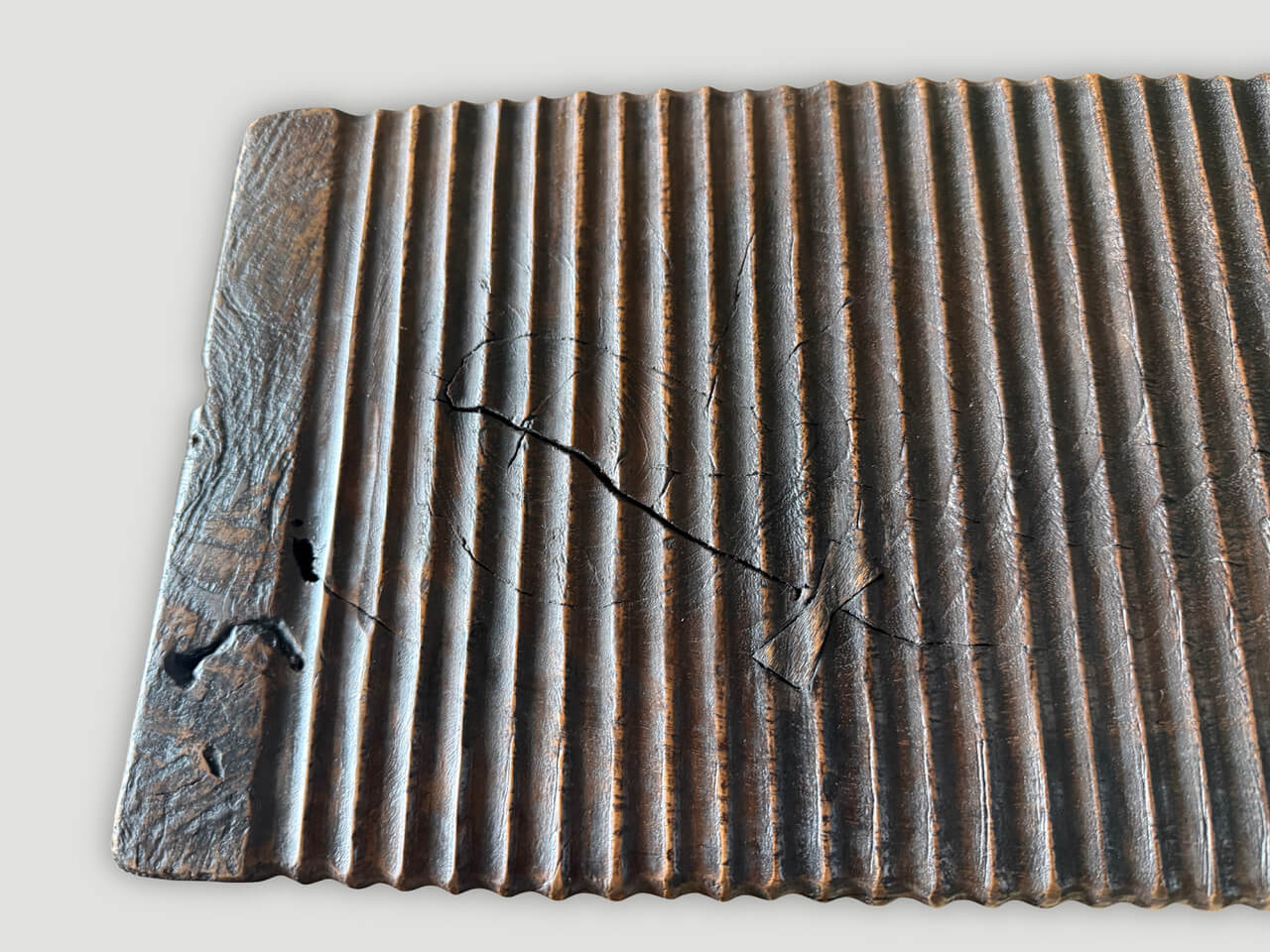 MINIMALIST HAND CARVED MODERN ORGANIC TEAK BENCH