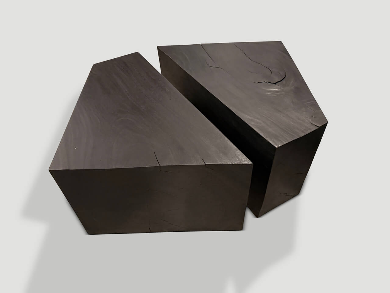 organic charred coffee table or side table