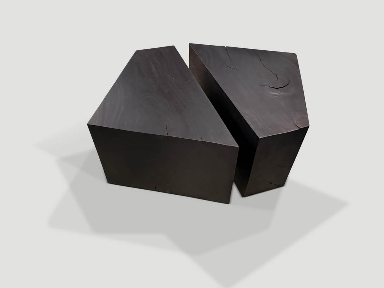 organic charred coffee table or side table