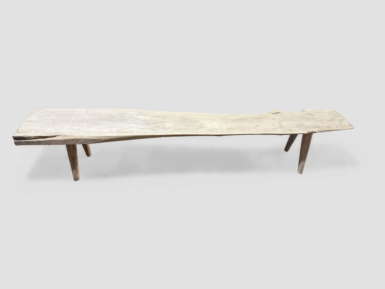 modern organic teak wood bench