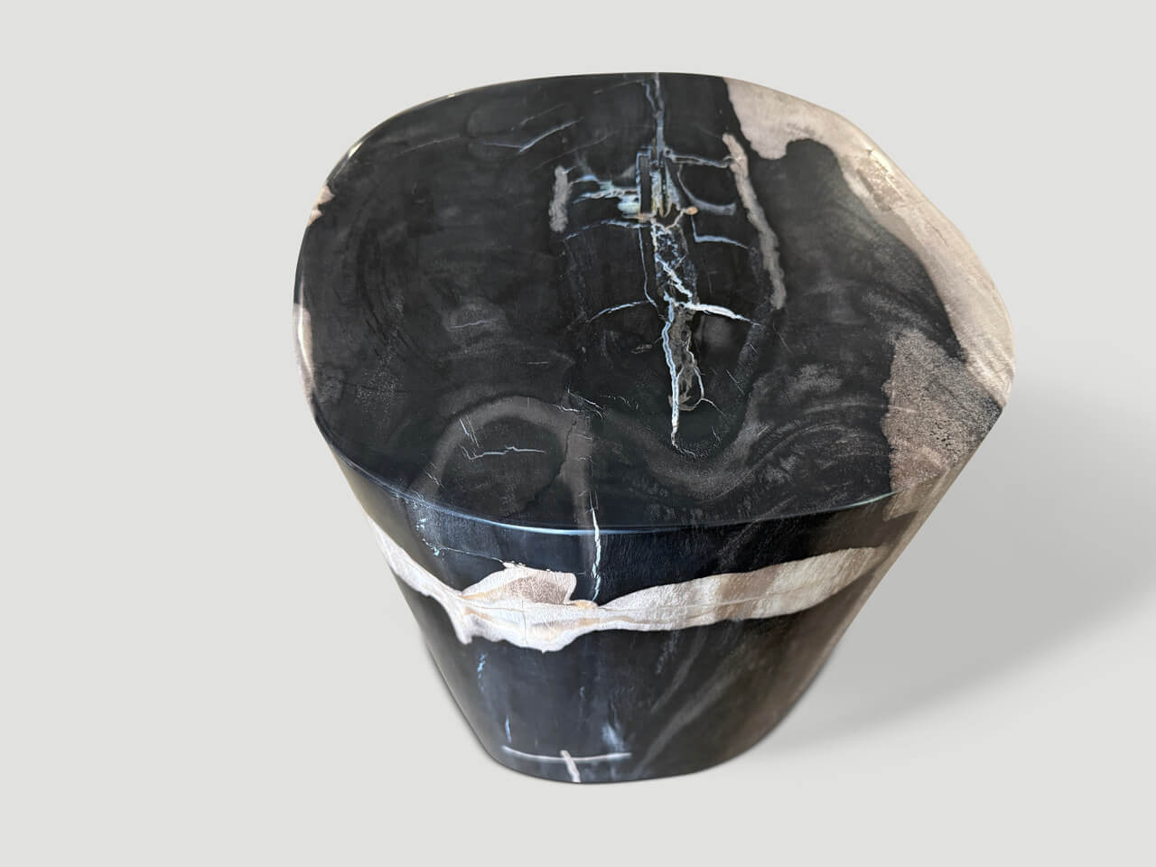 high quality petrified wood side table