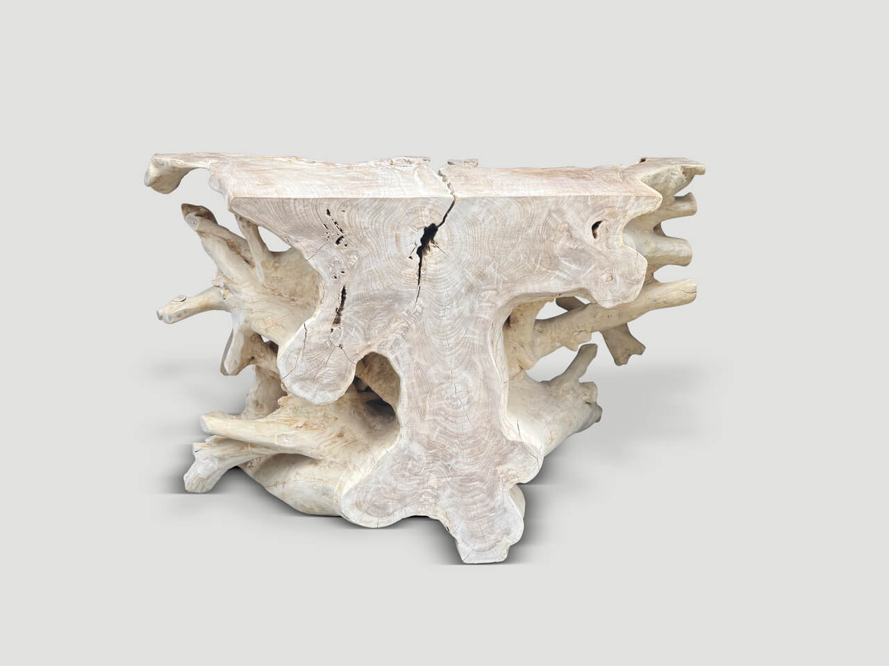 organic formed console table