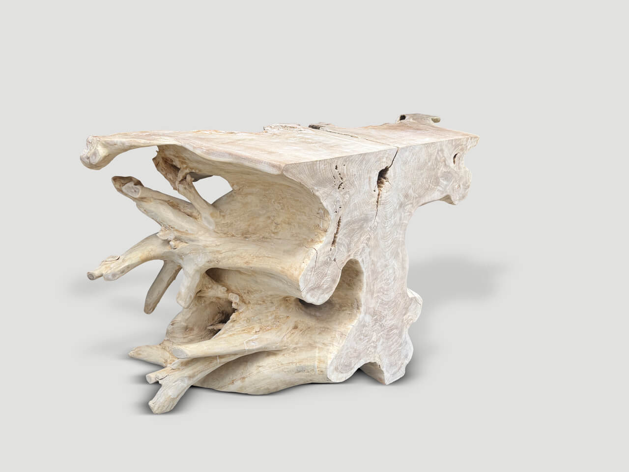 organic formed console table