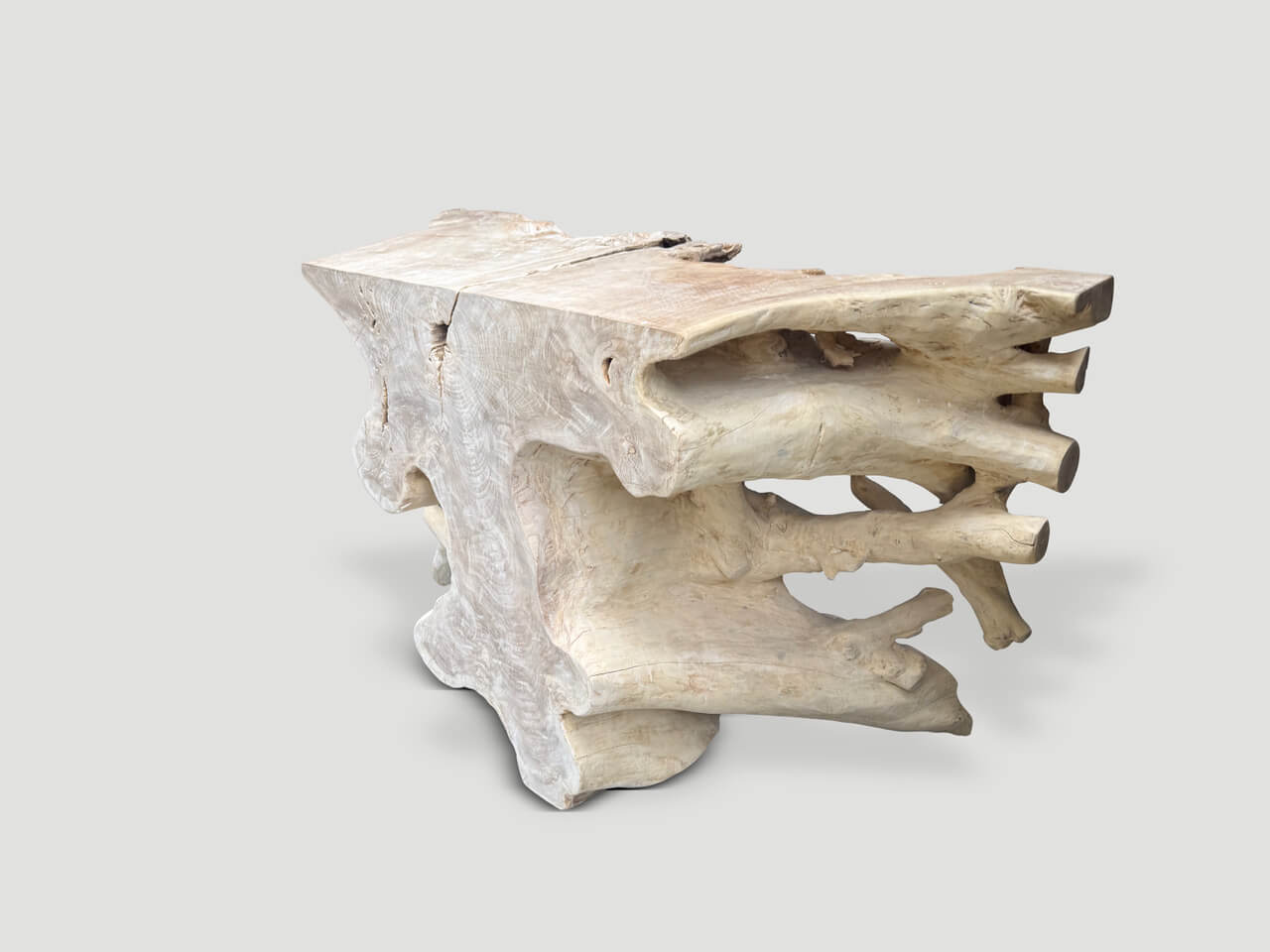 organic formed console table